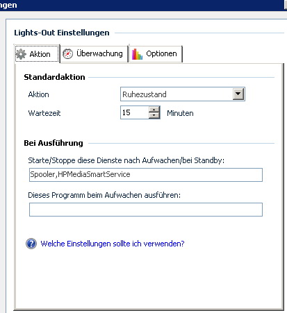 Lights-Out-Einstellungen 2