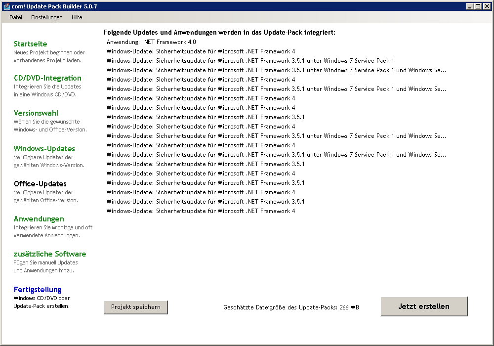 Framework-Update Paket - Erstellung mit dem !Com Updater