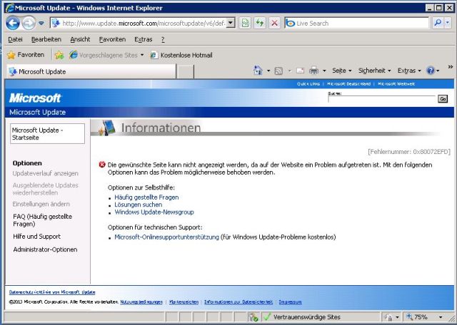 Hier die Fehlermeldung