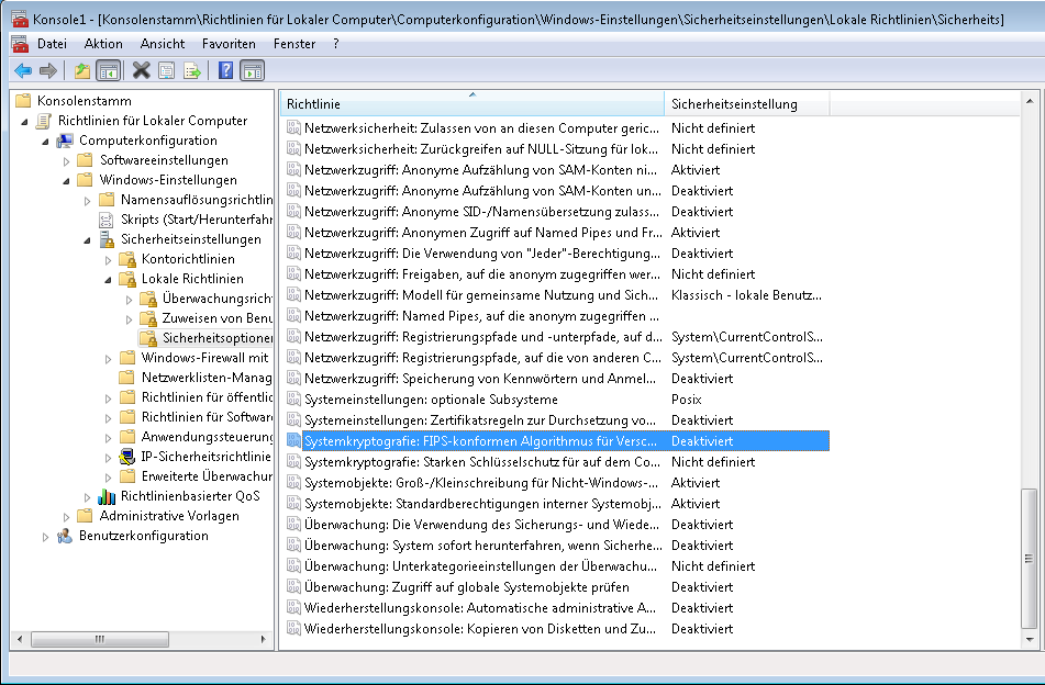 Systemkryptographierichtlinie