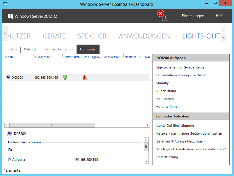 Uebersicht Dashboard