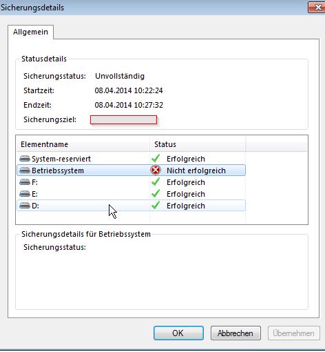 Serversicherung mit Betriebssystem
