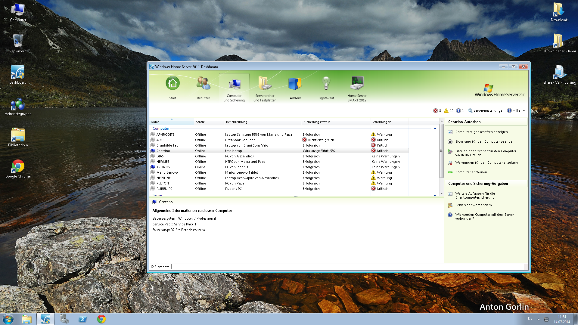 11 clients im Dashboard