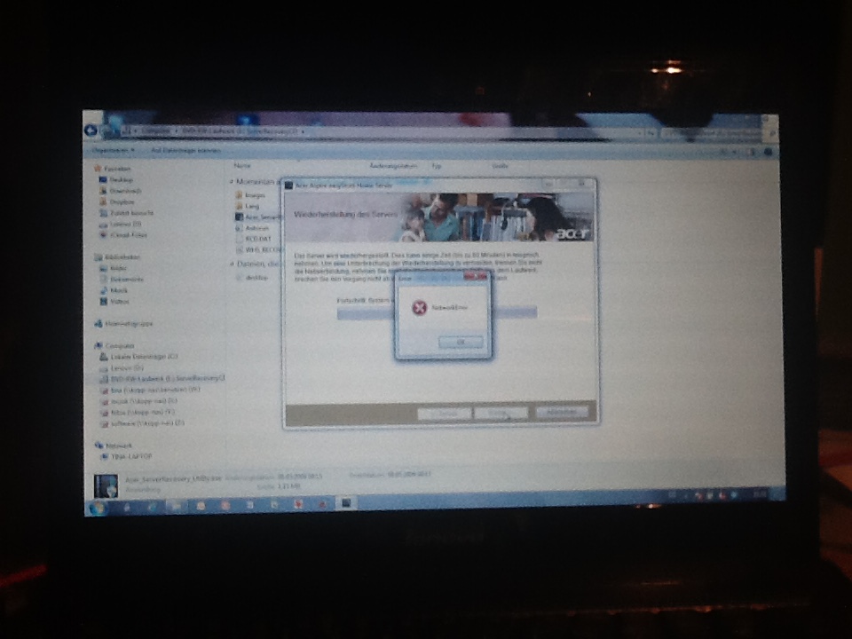 Mein spezieller Favorit: drecks Network error