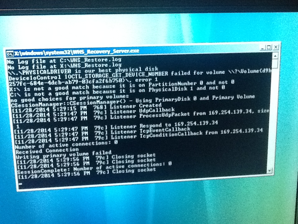 Server bei Abbruch mit DISKPART-clean