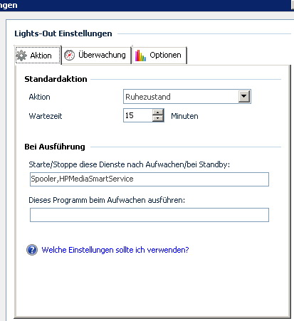 Lights-Out-Einstellungen 2
