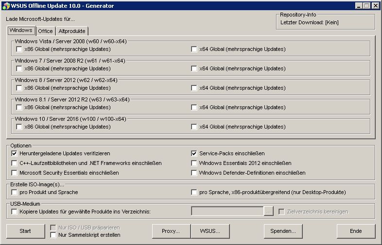 WSUS-Offline Generator v10 für System Updates