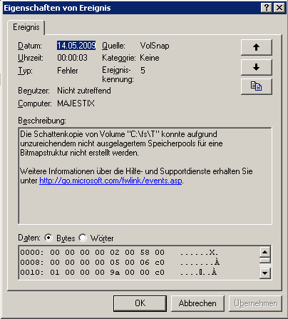Fehler 5 in System-Log