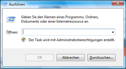 WindowsTaste und &quot;R&quot; betätigen