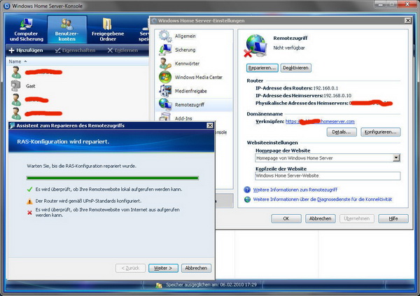 Bild 1. EInrichten in der Konsole