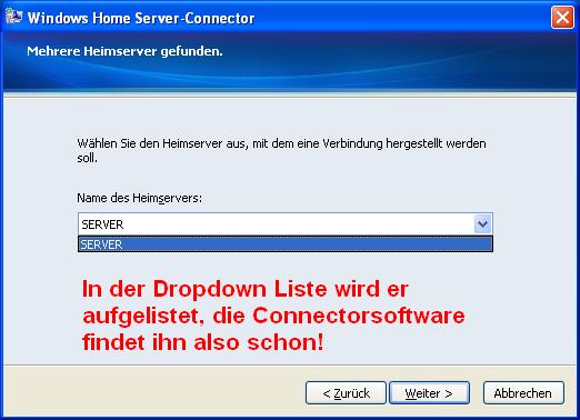 Server wurde aber gefunden
