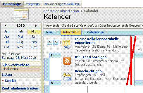 "Verbindung herstellen mit Outlook" fehlt!