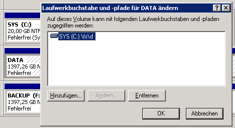 Hier auf C: eingehängt