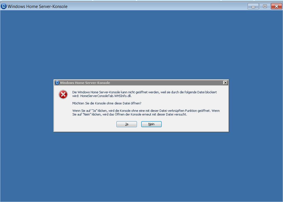 W7 Client Fehlermeldung