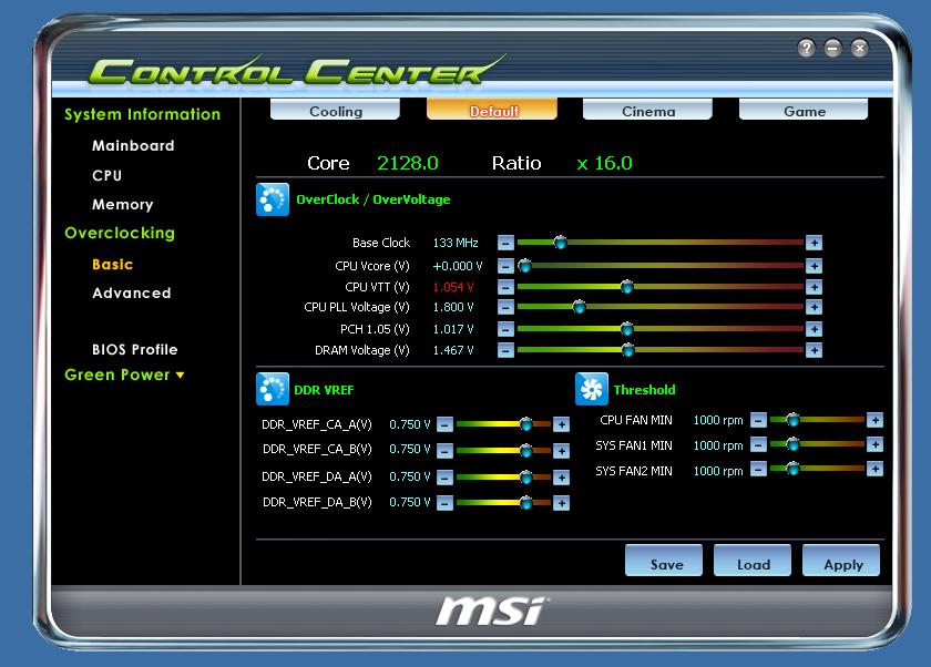 MSI Controll Center