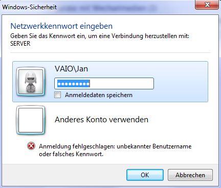 Das ist die zweite Abfrage, die ebenfalls fehl schlägt.