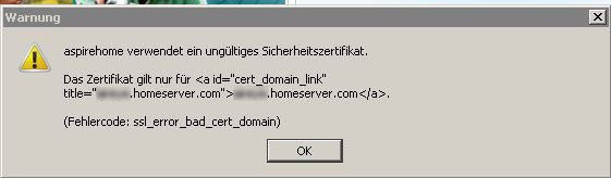 Fehleranzeige nach "Anmeldung"