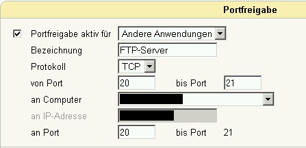 FritzBox7170 Portfreigaben