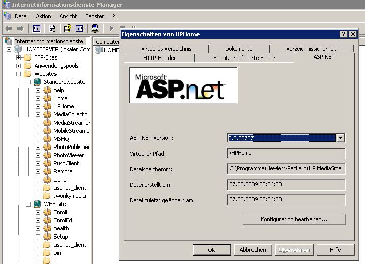 ASP.NET 2.0 für alle Web-Seiten festlegen