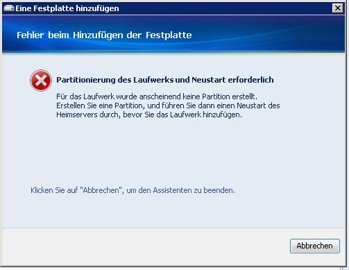 Fehlermeldung