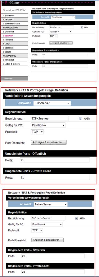 Einstellung Router
