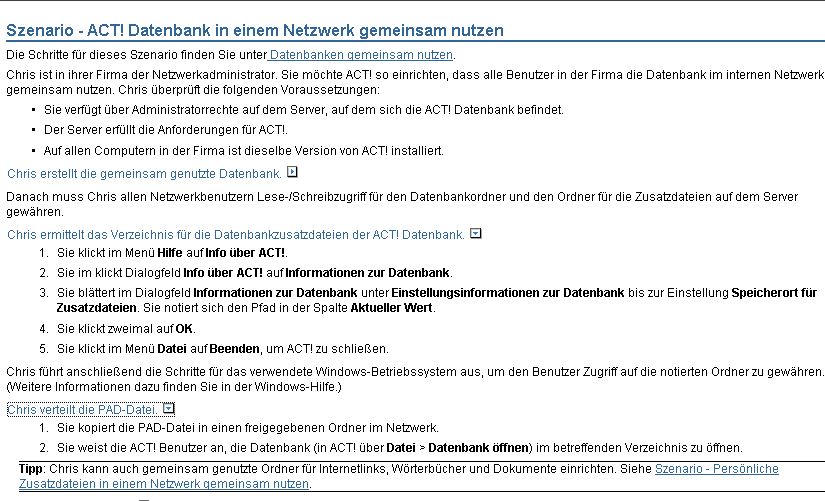 ACT Datenbanken im Netzwerk