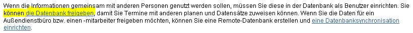 Datenbank - Freigabe?