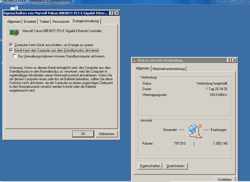 Screenshoot von den Einstellungen