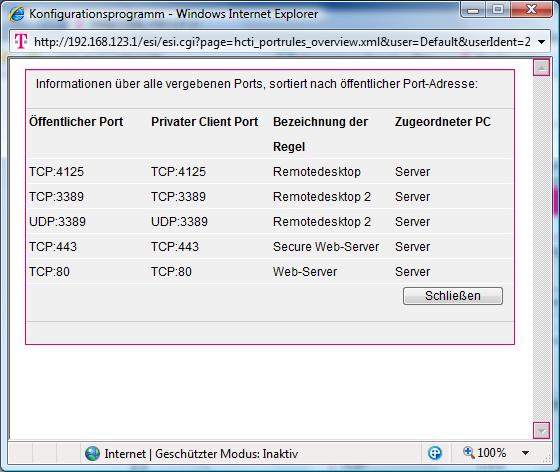 Port 443 eingestellt