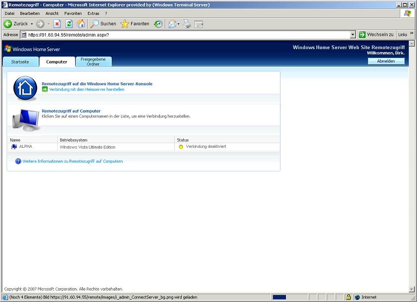 Zugriff von außen möglich