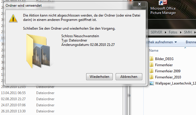 Fehlermeldung