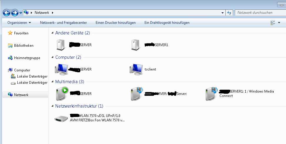 Anzeige Netzwerk