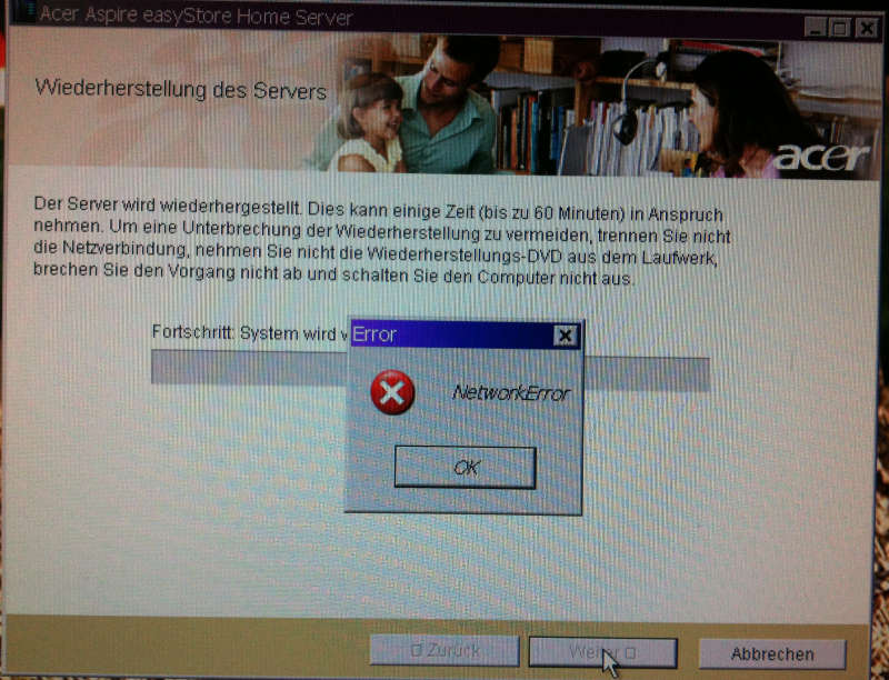Network Error auf dem client.