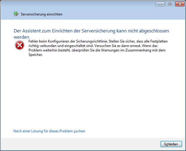 Fehler Screenshoot