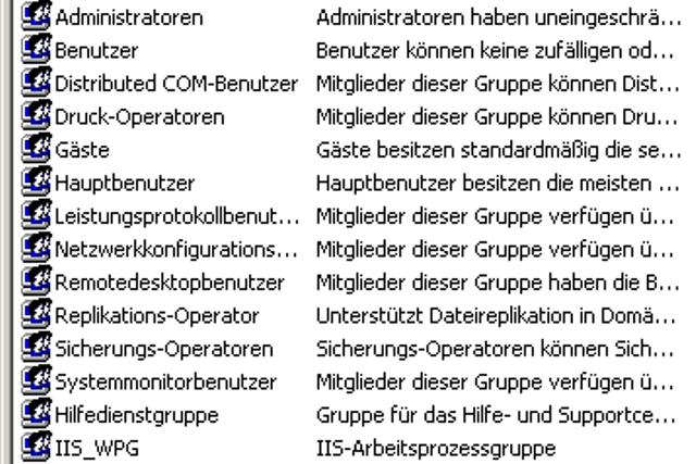Gruppen 1 auf Server