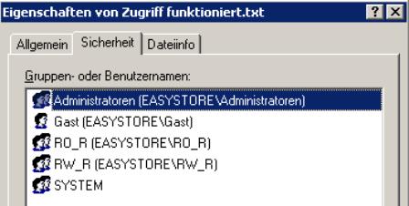 Zugriff funktioniert