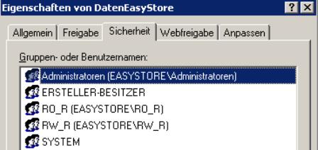 Berechtigungen auf Freigabe-Ebene