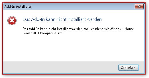 Fehlermeldung während Installation
