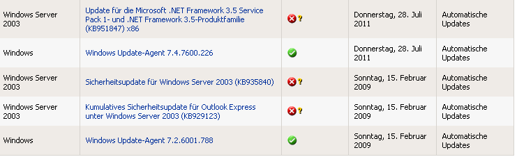 Update Fehler 1