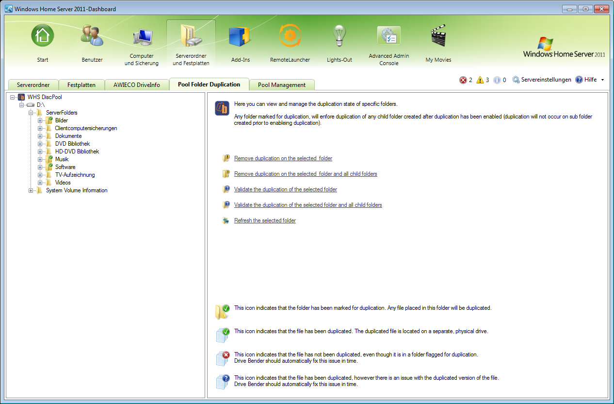 Dashboard - Folder Duplication