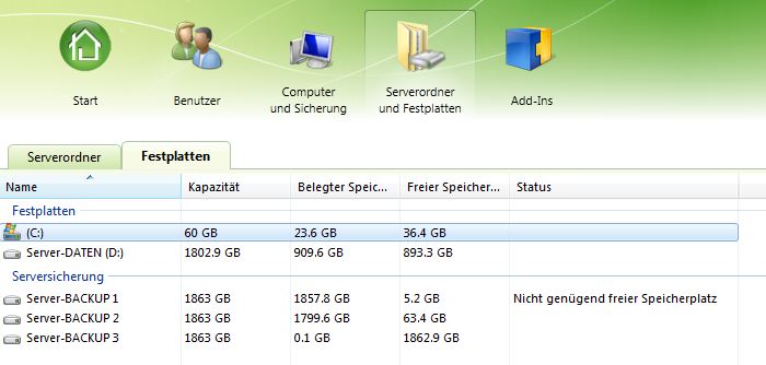 So präsentiert sich zur Zeit meine Festplattenumgebung