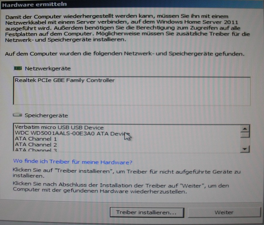 Treiber auf USB-Stick gefunden
