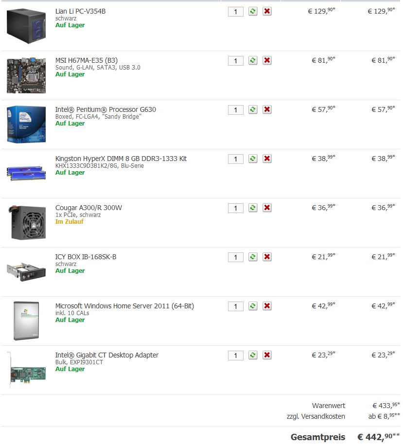 Wunschkonfig ohne HDDs