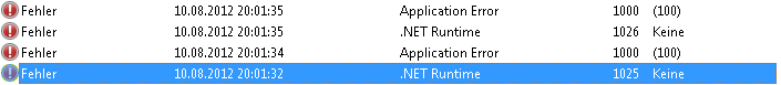 Fehlermeldungen .NET