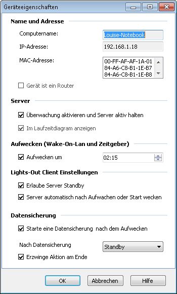 Einstellung beider Clients