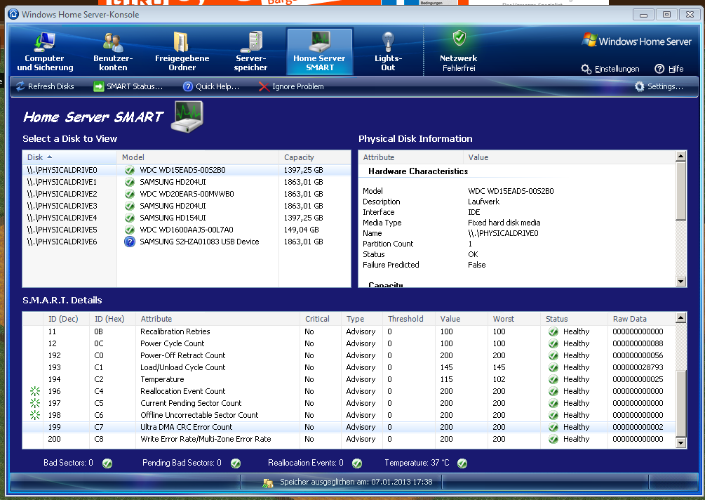 Smart-Stats in HomeServerSMART