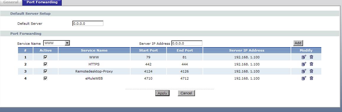Einstellungen beim Router