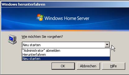 Hier habe ich keine Möglichkeit &quot;StandBy&quot; auszuwählen